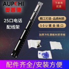 奧普馳25口電話(huà)配線(xiàn)架2芯4芯RJ11語(yǔ)音配線(xiàn)架機架式電話(huà)配線(xiàn)架