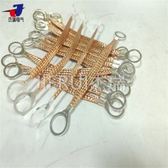 25mm2柔性導電防雷銅索 鍍錫銅接地線(xiàn) 法蘭靜電跨接線(xiàn)
